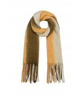 Camel gekleurde winter sjaal met franje