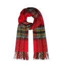 Rood gekleurde winter sjaal met franje