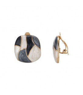 Zwart gekleurde oorclips met een mooi design