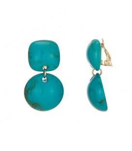 Turquoise Oorclips met Hanger - Een Stijlvolle Toevoeging aan Jouw Look!" (65 tekens)