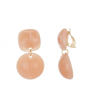 Lichtroze oorclips met hanger