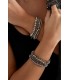 Trendy Grijze Armband met Meerdere Strengen en Glas Kralen - Fashion Accessoire
