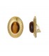 Gouden oorclips met cateye steen