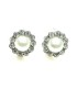 Elegante Strass Oorclips met Witte Parel - Modebewuste Keuze