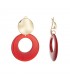 Goudkleurige Oorclips met Rode Hanger - Perfecte Accessoire voor Elke Outfit