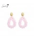 Roze Glas Kralen Oorhangers - Elegante Mode Accessoire