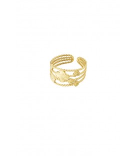 Luxe Goudkleurige Ring met Bedeltjes - Must-have Mode Accessoire