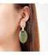 Lichtbruine Oorclips met Groene Hanger - Must-have Fashion Accessoire