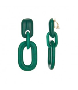 Trendy Groene Oorclips met Dubbele Hangers | Shop Nu