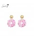 Roze gekleurde glas kralen oorhangers
