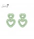 Groene harten oorhangers met glas kralen