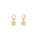 Goudkleurige bloemen oorhangers