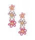 Gekleurde bloemen oorhangers met glas kralen