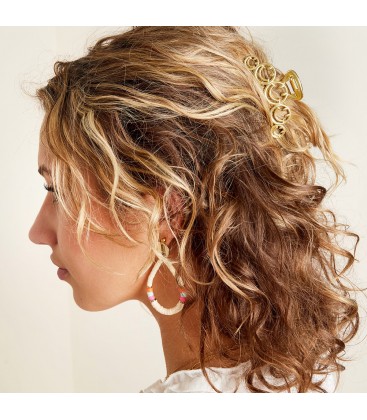 Goudkleurige haarclip met smiley vormen