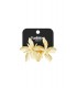 Goudkleurige oor hangers met een dubbele bloemen