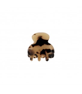 Beige gevlekte haarclip klein