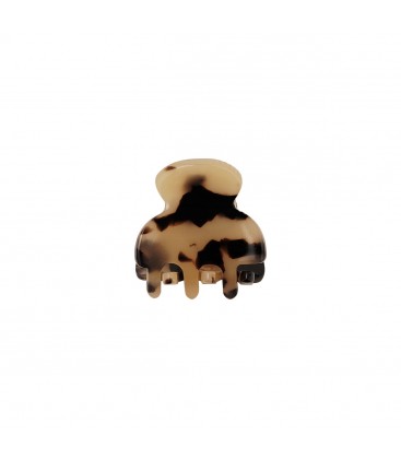 Beige gevlekte haarclip klein