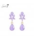 Paarse oorhangers met glas steentjes