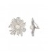 Zilverkleurige oorclips met ingelegd met witte parels