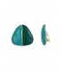 Groene oorclips met 2 kleuren in drie hoeks vorm