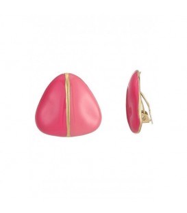 Roze oorclips in drie hoeks vorm