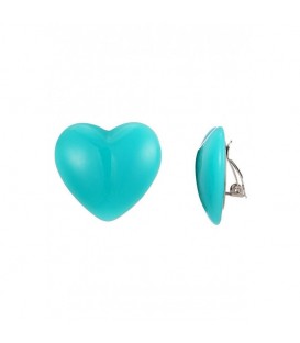 Oorclips blauw in de vorm van een hart