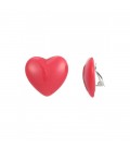 Fuchsia roze oorclips in hart vorm