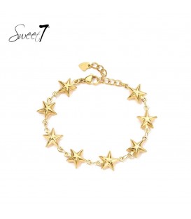 Goudkleurige armband met sterren bedels