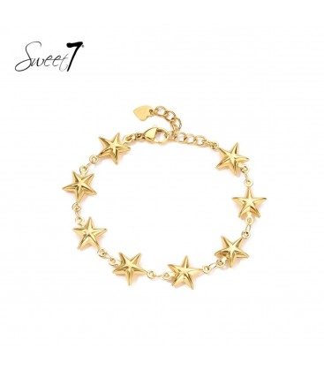 Goudkleurige armband met sterren bedels