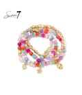 Gekleurde armband met meerdere strengen en bedels