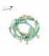 Turquoise armbanden met glaskralen en meerdere strengen