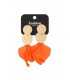 Oranje oorhangers met goudkleurige accenten