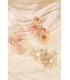 Gebroken witte bloemen oorhangers van raffia
