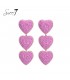 Roze harten oorhangers met goudkleurige randen
