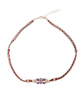 Zomerse, bohemian ketting met envelop bedeltje en gouden details