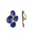 Blauwe oorclips met een goudkleurige rand rondom