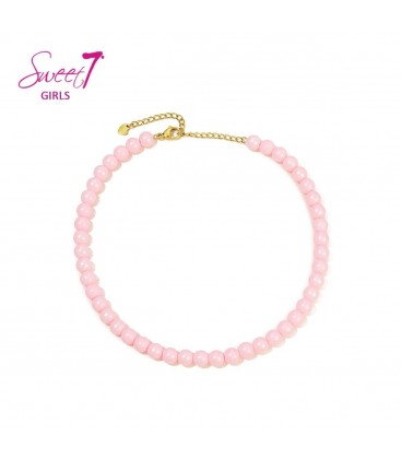 Roze korte kralen halsketting