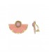 Oorclips roze met als hanger een waaier