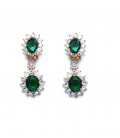 Groene oorclips met heldere strass steentjes rand