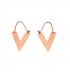 Rose gold oorhangers met gehamerd motief