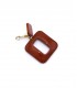 Roest bruine oorclips met een vierkant design