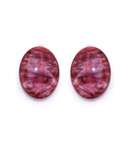 Roze gekleurde ovale oorclips van resin
