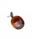 Bruine stevige oorclips met gekleurde hanger