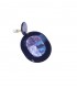 Paars gekleurde oorclips met een donker blauw rand