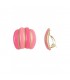 Oorclips in 2 kleuren roze met goudkleurige strepen