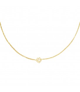 Goudkleurige ketting met een open klaver