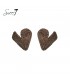 Bruine oorhangers met een raffia hart