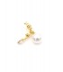 Oorclips wit met parel en glas steentjes in goudkleurige setting
