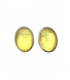 Oorclips met gele ovale steen in zilverkleurige rand