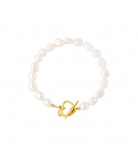 Armband parels met hartsluiting